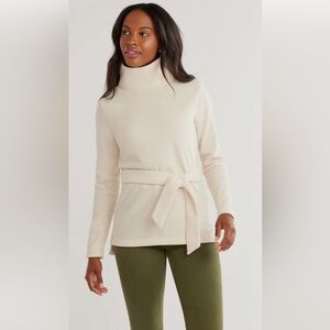 Dudley Stephens Mercer Cream Vello Fleece Turtleneck Medium